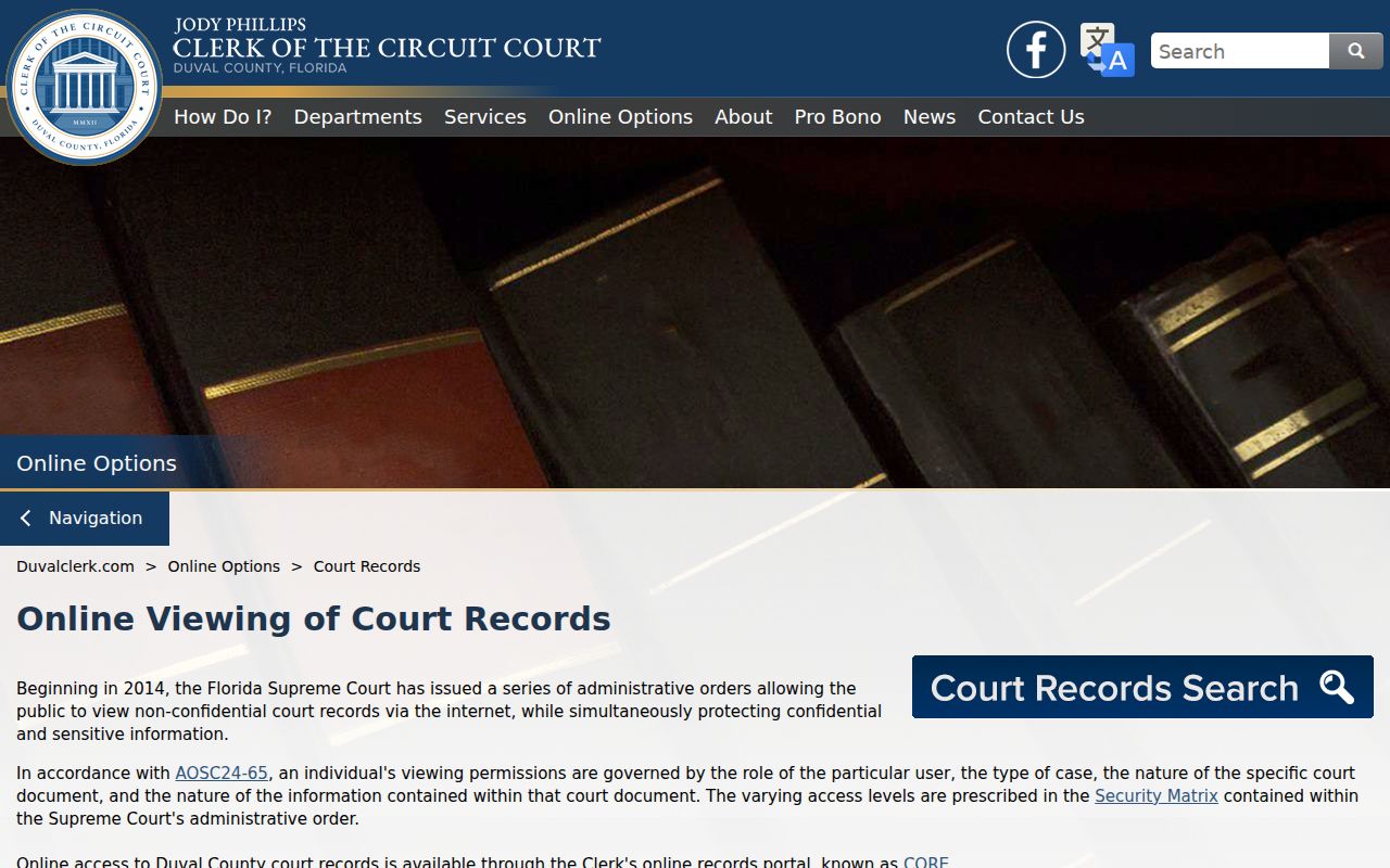 Duval County resident lookup court access guidance